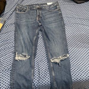 Dark blue denim jeans